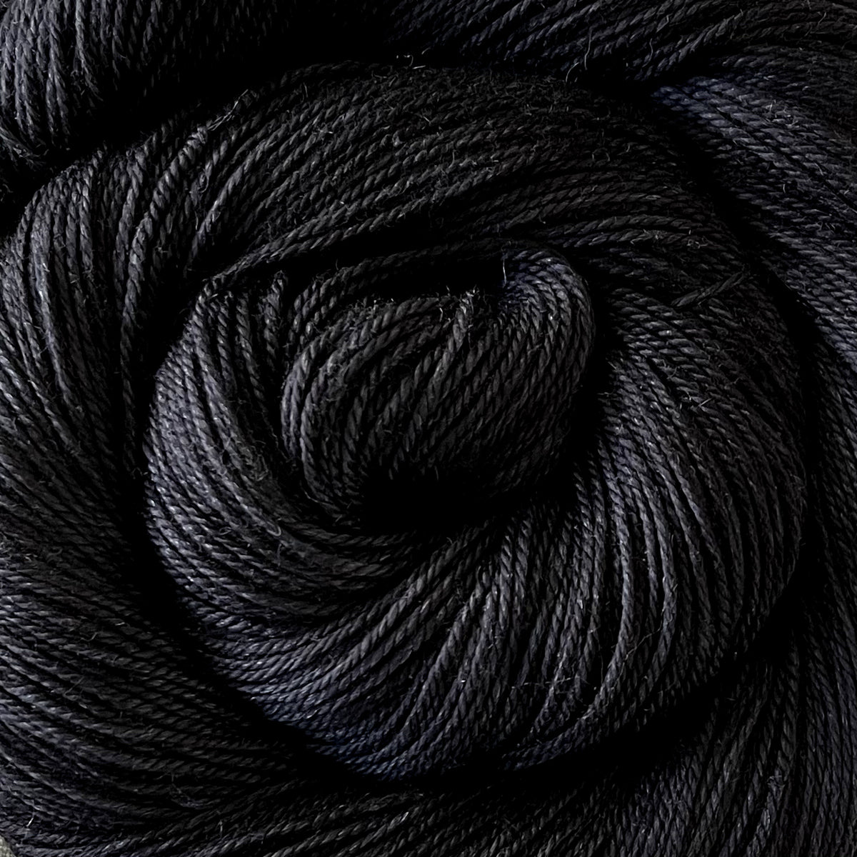 Indulgence Yarn - Black Semi-Solid – Greenwood Fiberworks