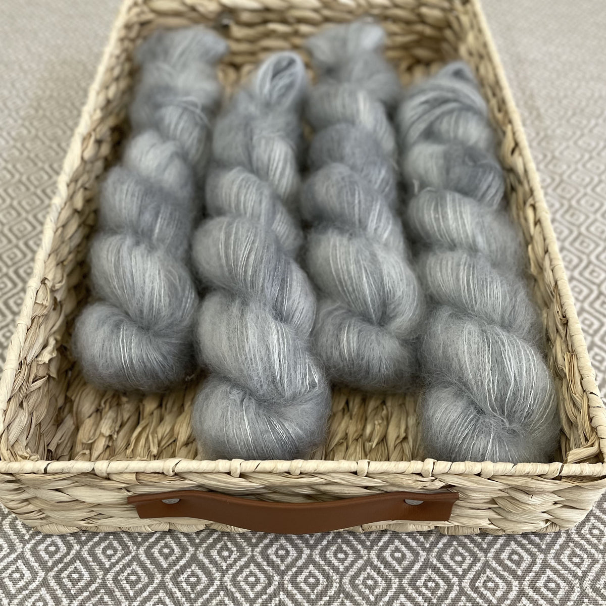 Fine Fluff Yarn - Powder Semi Solid – Greenwood Fiberworks