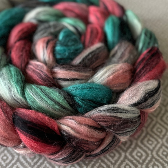 Polwarth Black Bamboo Silk Roving - OOAK - Caravan