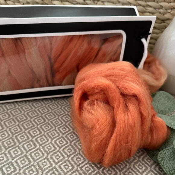 *Limited Edition* Camel/Silk Roving - Apricot Semi-Solid