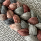 Merino Silk Cashmere Roving - OOAK - Carnation