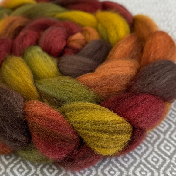 Heathered BFL Roving - Autumn Leaves