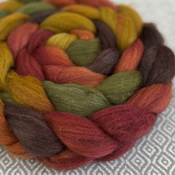 Merino Yak Silk Roving - Autumn Leaves