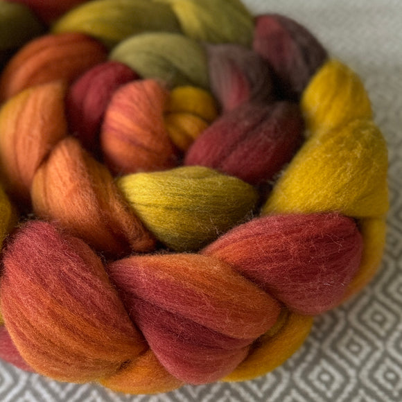 Rambouillet Wool Roving - Autumn Leaves