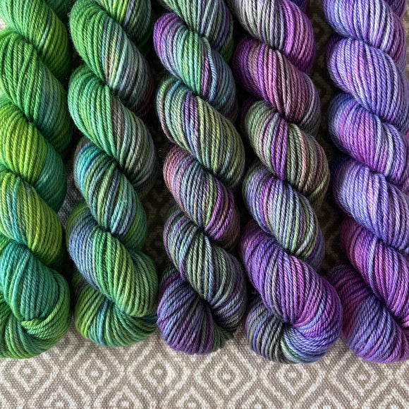 Simply Sock 5-Pack Mini Skeins in Bluebell Fade - OOAK