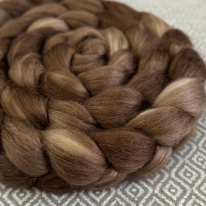 Camel Silk Roving - Brown - OOAK