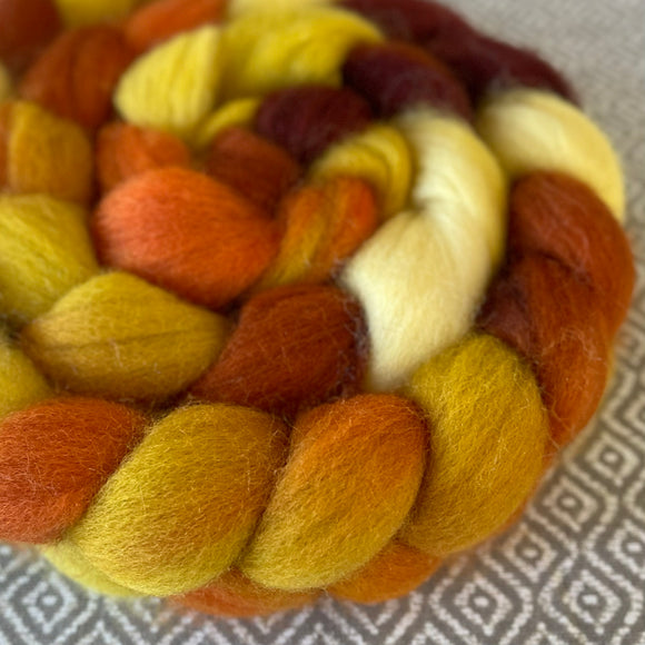 Falkland Wool Roving - OOAK - Candy Corn
