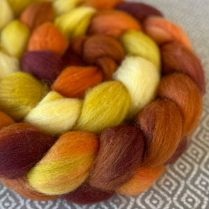 Merino Superfine Roving - OOAK - Candy Corn