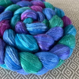 Polwarth Mulberry Silk Roving - Carnival