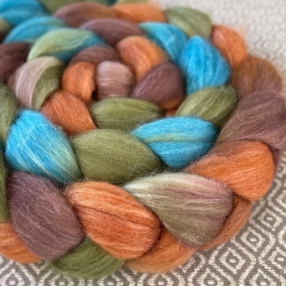 Polwarth Mulberry Silk Roving - Copper Hills