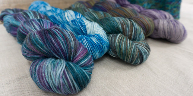 Summer Days Multi color Hand Spun Wool Yarn, 2 ply - Brush Creek Wool Works