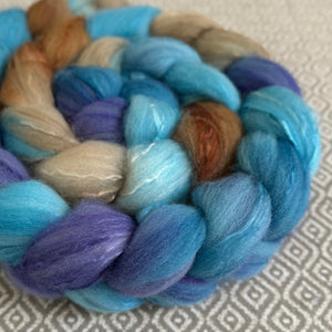 Polwarth Mulberry Silk Roving - Critical Hit