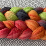 Polwarth Mulberry Silk Roving - Dragon Scales