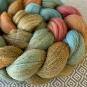 Rambouillet Wool Roving - Earthen Hues