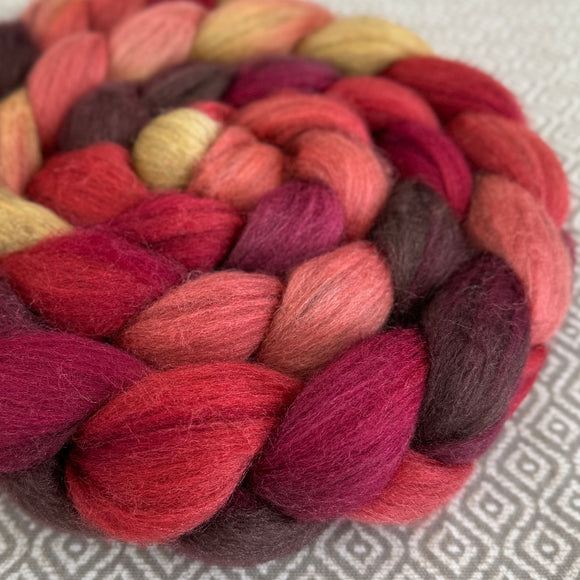 Merino Yak Silk Roving - OOAK - Embers