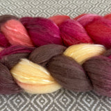 Polwarth Mulberry Silk Roving - OOAK - Embers