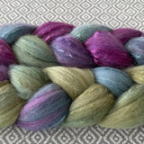 Polwarth Mulberry Silk Roving - Enchanted