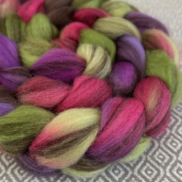 Heathered BFL Roving - OOAK - Forest Flower