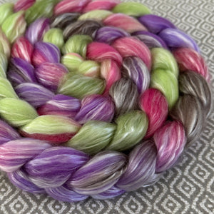 Merino Tencel Roving - OOAK - Forest Flower