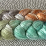 Merino Bamboo Silk Roving - OOAK - Purr