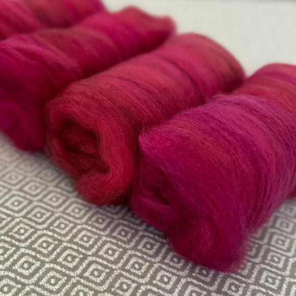 Mini Batts - Falkland Wool - Ruby