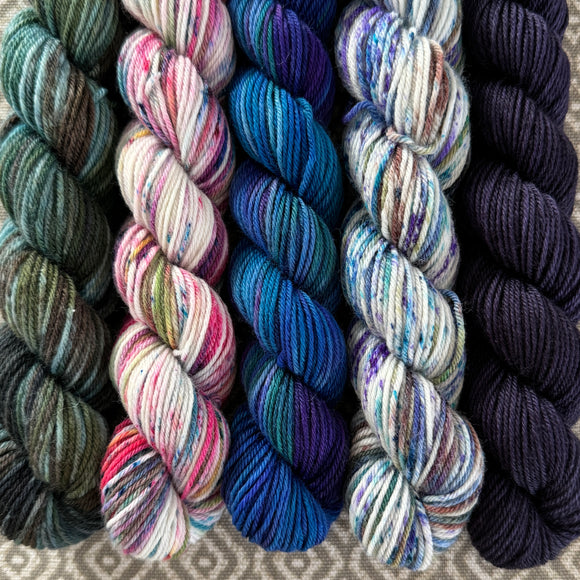 *Limited Edition* Simply Sock 5-Pack Mini Skeins in Mish Mash 4 - OOAK