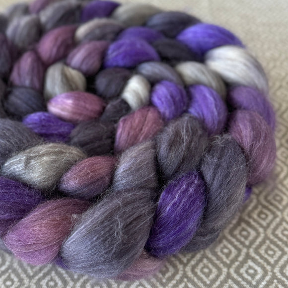 Merino Yak Silk Roving - Violet