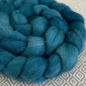 BFL Wool Roving - Blue Semi-Solid Lot #481 - OOAK