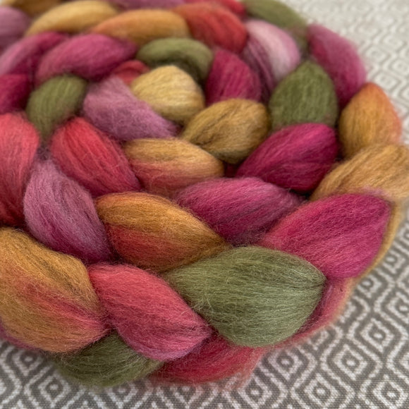 Merino Yak Silk Roving - Dragon Fruit