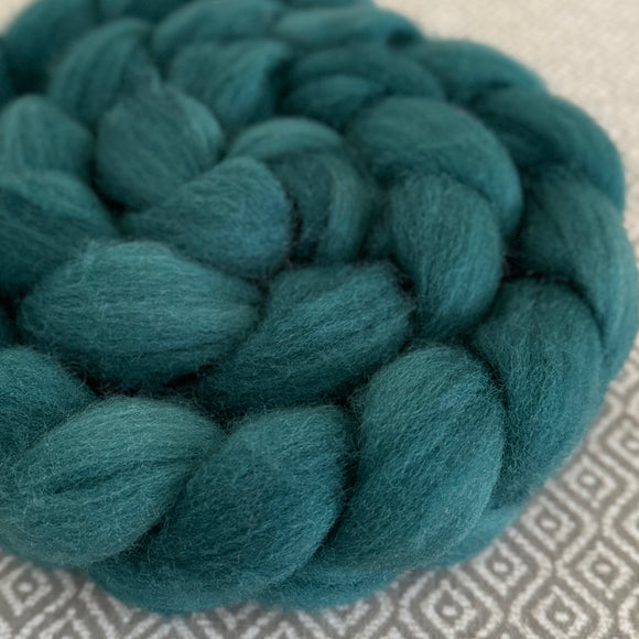 BFL Wool Roving - Peridot Teal - OOAK