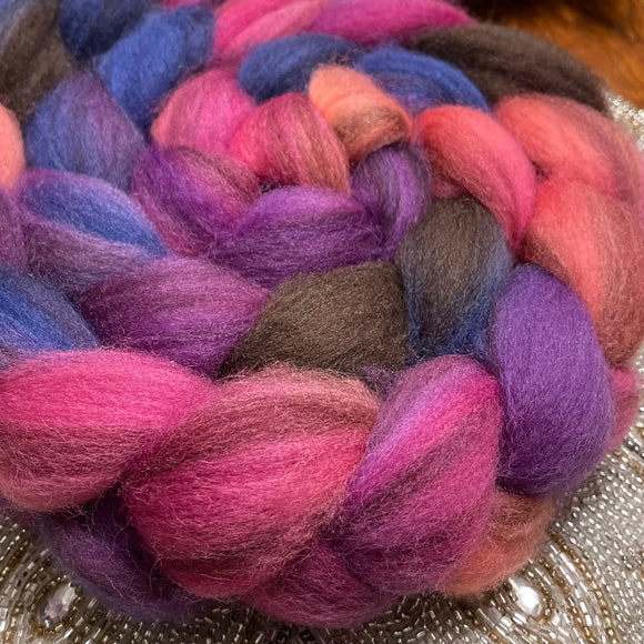 Heathered BFL Roving - Winter Sky - OOAK