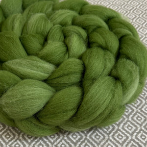 Polwarth Wool Roving  - Green 485 - OOAK