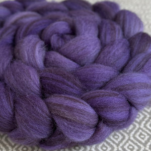 Heathered BFL Roving - Purple #485 - Semi-Solid - OOAK