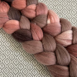 Polwarth Mulberry Silk Roving - Rosewood