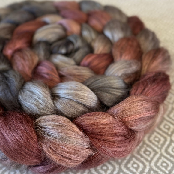 Yak Silk Roving - Carnation