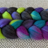 Polwarth Mulberry Silk Roving - Northern Lights