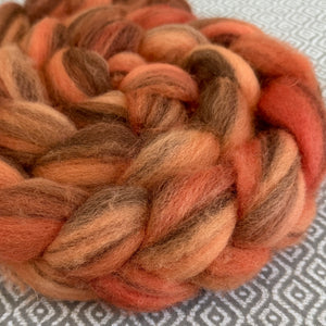 Heathered BFL Roving - Light Orange Semi-Solid