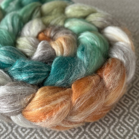 Merino Bamboo Silk Roving - OOAK - Purr