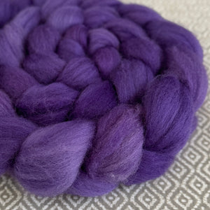 BFL Wool Roving - Purple Semi-Solid Lot #481 - OOAK