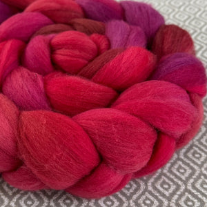 Rambouillet Wool Roving - Ruby