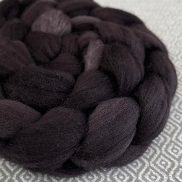 Polwarth Wool Roving  - Dark Brown 485 - OOAK