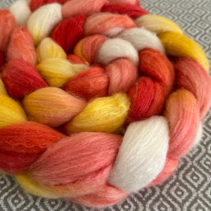 Merino Silk Cashmere Roving - OOAK - Here Comes the Sun