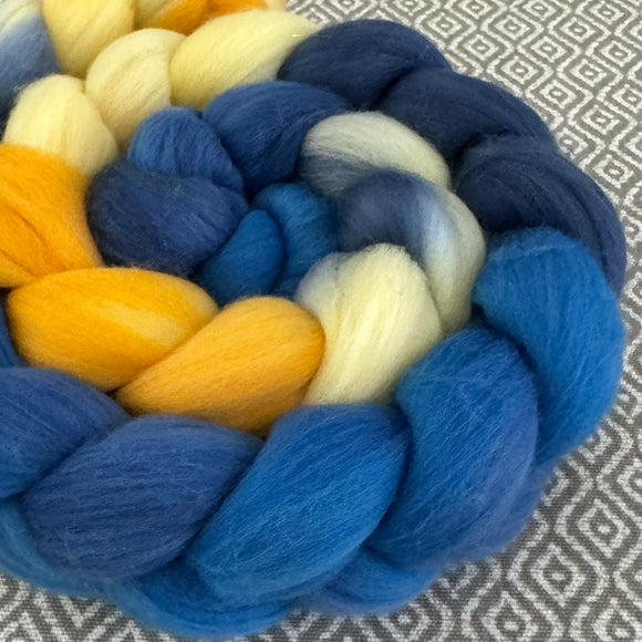 Rambouillet Wool Roving - OOAK - Electric