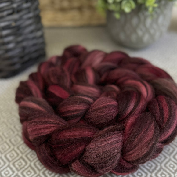 *Limited Edition* Tri-Color Merino Roving - Garnet
