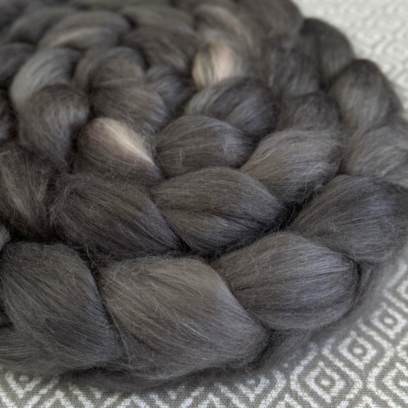 Camel Silk Roving - Gray - OOAK