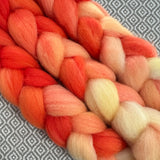BFL Wool Roving - Shades of Tangerine