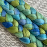 Merino Camel Silk Roving - Seaglass