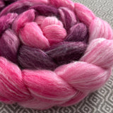 Merino Bamboo Silk Roving - Shades of Magenta