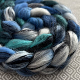 Polwarth Black Bamboo Silk Roving - Denali
