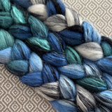 Polwarth Black Bamboo Silk Roving - Denali